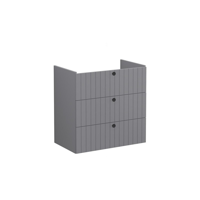 VitrA Root Groove 80cm 3 Drawer Washbasin Unit – Matt Grey